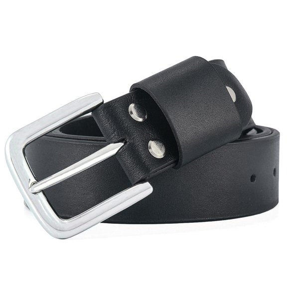 Black Finish Buffalo Full Grain Thick Heavy Leather Belt - Free Personalization - Picture 6 of 14